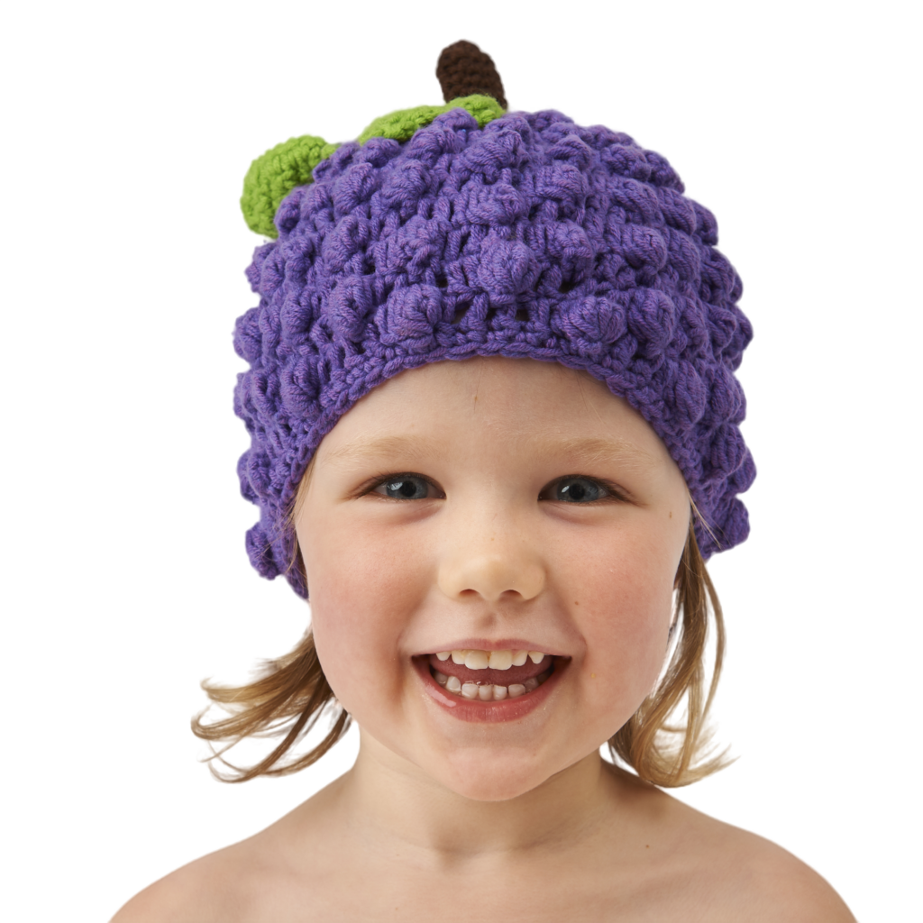 Decorative Wool Beanie in Grape